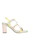 Menbur Woman Sandals Yellow Size 8 Textile Fibers In Yellow