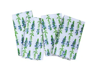 Mended Bluebonnet Napkins In Green