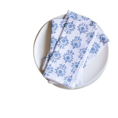 Mended Lotus Napkins In Navy & Uniform Blue