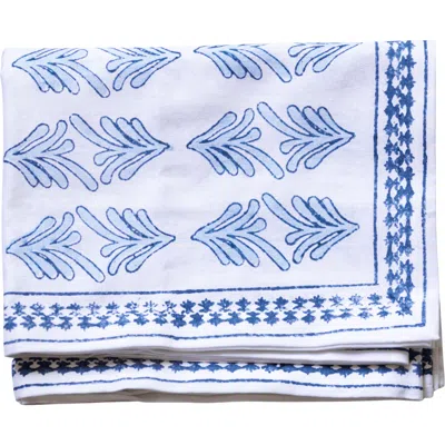 Mended Lotus Table Runner In Uniform Blue - 18x90"