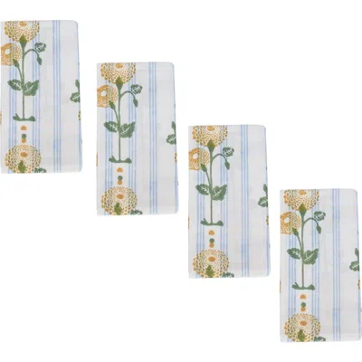 Mended Marigold Stripe Napkins In Blue