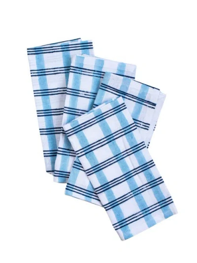Mended Plaid Napkins In Blue