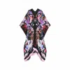 Meng Women's Black Watercolour Flowers Silk Georgette Kaftan In Black