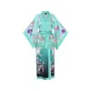 Meng Women's Green Ombre Silk Satin Kimono In Green