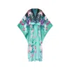 Meng Women's Green Ombre Silk Satin Warp Dress In Green
