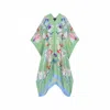 Meng Women's Paris Green Watercolour Flowers Silk Georgette Kaftan In Green