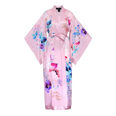 Meng Women's Pink / Purple Pink Silk Satin Kimono