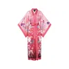 Meng Women's Vermillion Red Ombre Silk Satin Kimono In Red