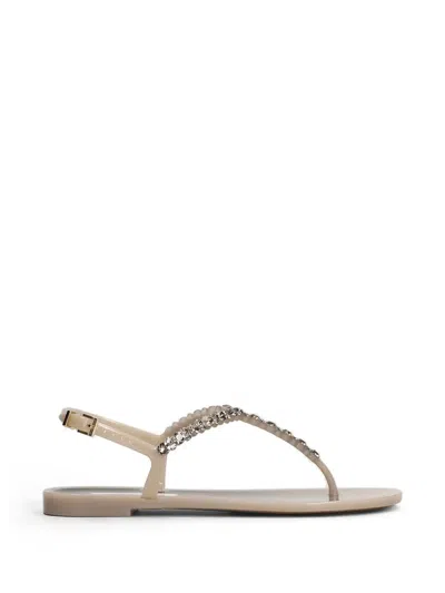Menghi Crystal-embellished Slingback Sandals In Neutral