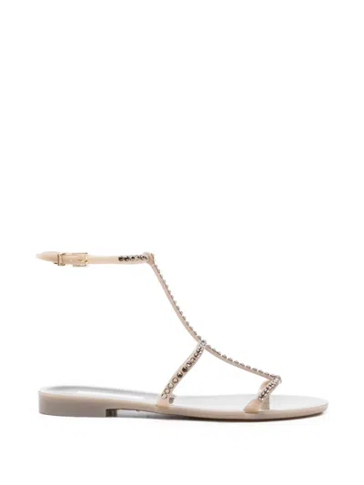 Menghi Crystal-embellished Jelly Sandals In Gray