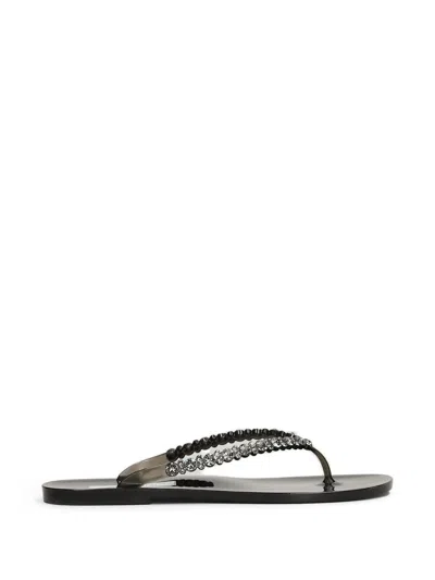 Menghi Crystal-embellished Sandals In Black