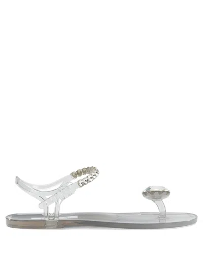 Menghi Crystal-embellished Thong Sandals In Silver