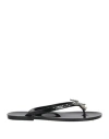 MENGHI MÈNGHI WOMAN THONG SANDAL BLACK SIZE 8 RUBBER