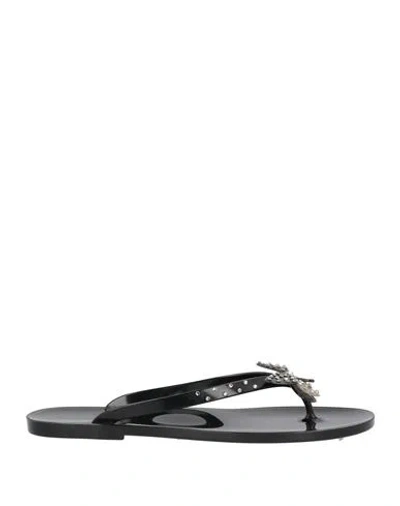 Menghi Mènghi Woman Thong Sandal Black Size 8 Rubber