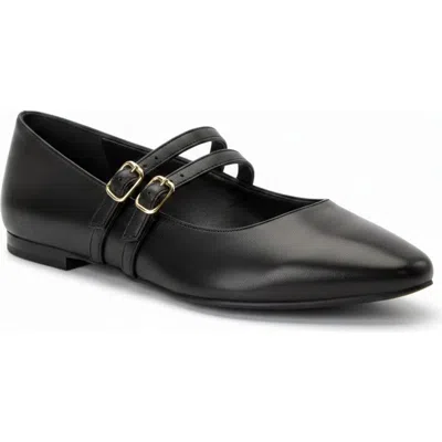 Menina Step Amelie Double Strap Mary Jane Flat In Black
