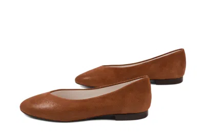 Menina Step Belber Flat Sandal In Brown Leather