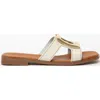 Menina Step Brisa Leather Slide In White