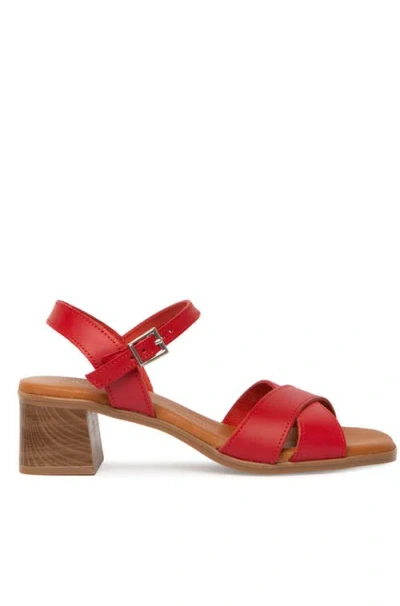 Menina Step Celia Heeled Sandal In Red