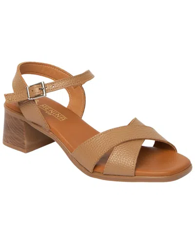 Menina Step Celia Leather Sandal In Animal Print