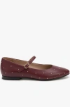 Menina Step Clara Flat Sandal In Burgundy