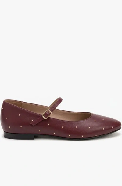 Menina Step Clara Flat Sandal In Burgundy
