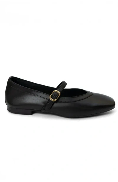 Menina Step Greta Leather Mary Jane Flat In Black