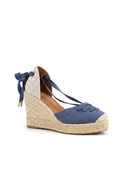 Menina Step Jimena High Laces Espadrille Sandal In Blue