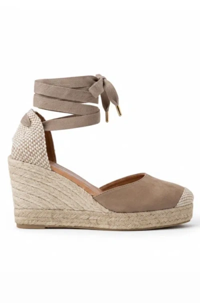 Menina Step Jimena High Laces Espadrille Sandal In Brown
