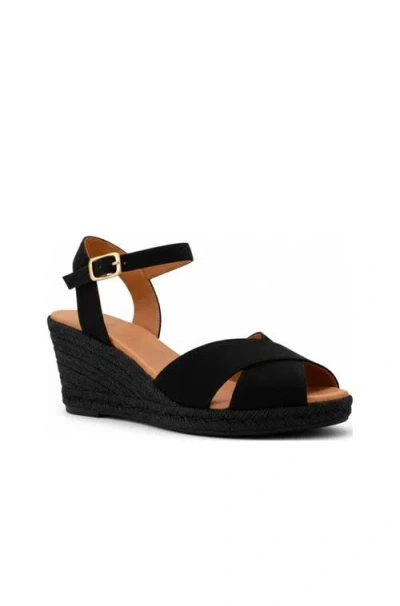 Menina Step Jimena Medium Double Band Espadrille Sandal In Black