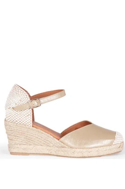 Menina Step Jimena Mid Strap Espadrille Sandal In Brown
