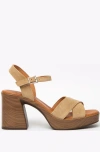 Menina Step Lena Suede Sandal In Brown