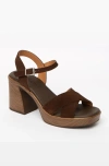 Menina Step Lena Heeled Sandal In Brown
