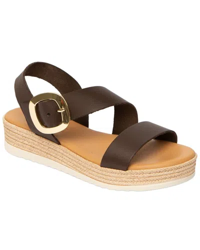 Menina Step Liena Leather Espadrille In Brown