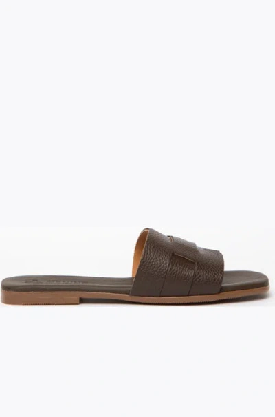 Menina Step Lucila Flat Sandal In Brown