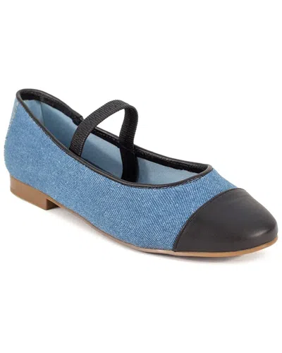 Menina Step Monique Leather Flat In Blue