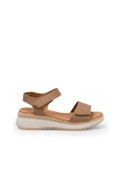 Menina Step Napoli Flat Sandal In Taupe