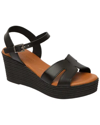 Menina Step Sara Leather Espadrille In Black