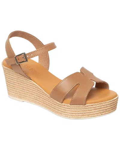 Menina Step Sara Leather Espadrille In Brown