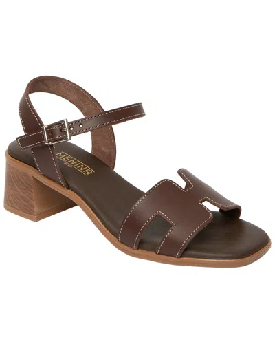 Menina Step Siena Leather Sandal In Brown