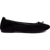 Menina Step Sofia Elastic Suede Ballet Flat In Black