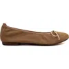 Menina Step Sofia Elastic Suede Ballet Flat In Brown