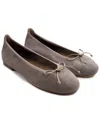 Menina Step Sofia Leather Flat In Gray