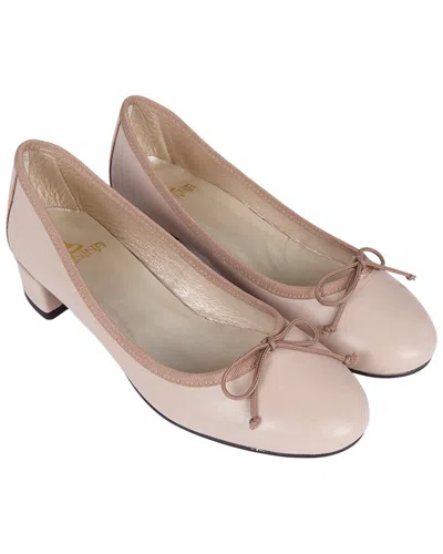 Menina Step Sofia Leather Heel In Pink