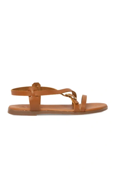 Menina Step Vera Flat Sandal In Brown
