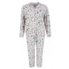 Mentally Exhausted Women's Make Up Print Pajama Set In White