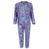 Mentally Exhausted Women's Peacock Swirl Pajama Set In Blue