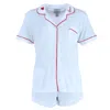 Mentally Exhausted Women's Pointelle Short Sleeve Pajama Set In White