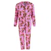 Mentally Exhausted Women's Tiger Notch Collar Set In Pink