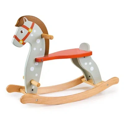 Mentari Toys Rocking Horse In Gray;red;natural