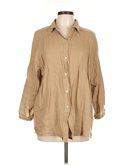 Pre-owned Meo Meli 3/4 Sleeve Button Down Shirt In Brown